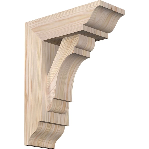 Ekena Millwork Olympic Traditional Smooth Bracket w/ Offset Brace, Douglas Fir, 5 1/2"W x 14"D x 18"H BKT0604X14X18OLY01SDF - main
